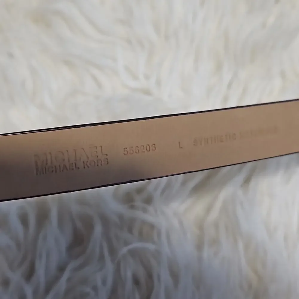 Michael  Michael Kors Brown Logo Skinny Trouser belt
